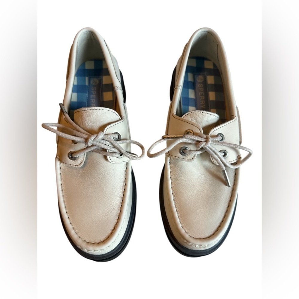 Sperry Womens Bayside Coastal Slip On Tie Boat Shoe White Size 6.5